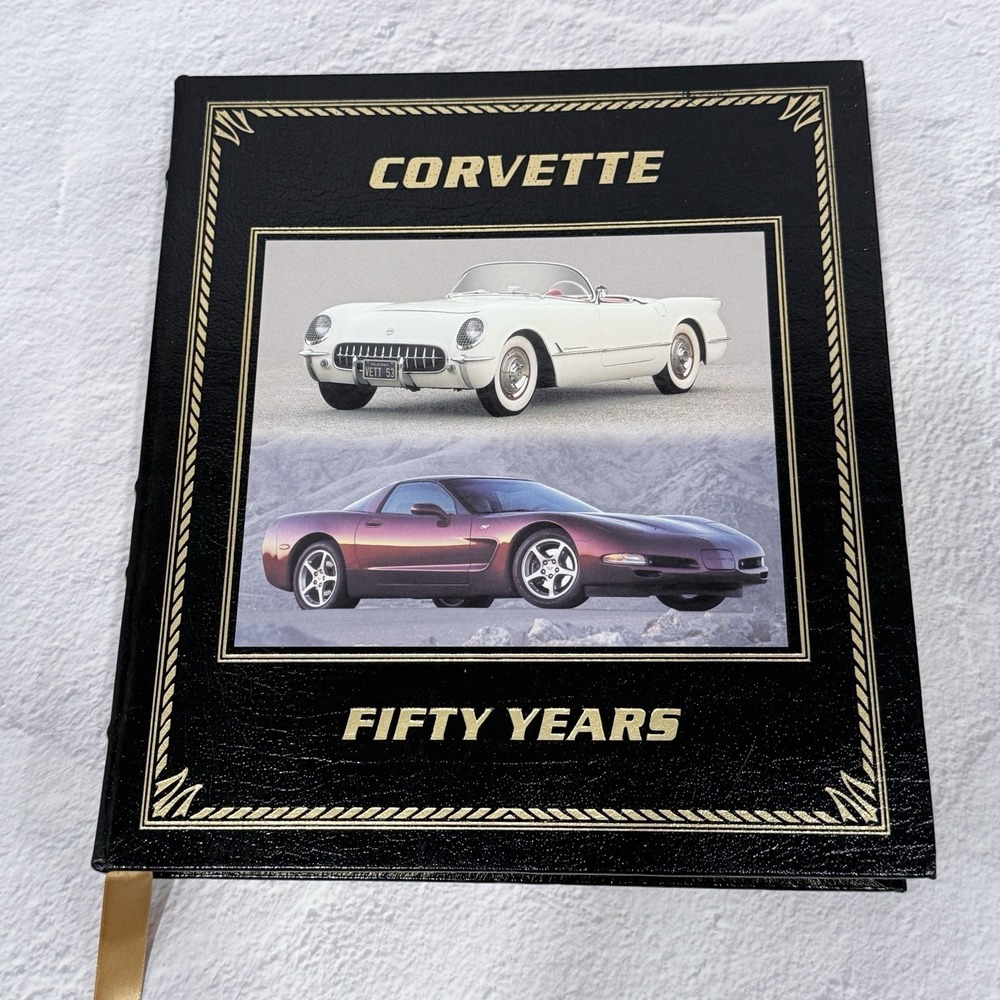 Corvette "Fifty Years"‎ Leather Hardback Book by Randy Leffingwell 2002